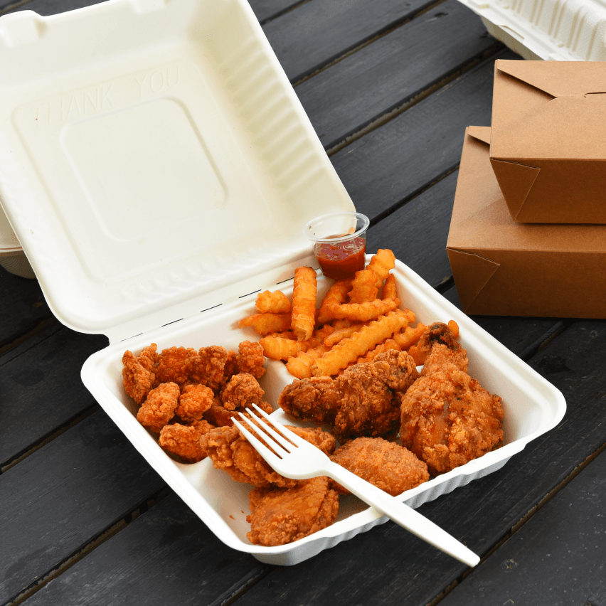 Compostable Clamshell Containers - RestaurantBiocean