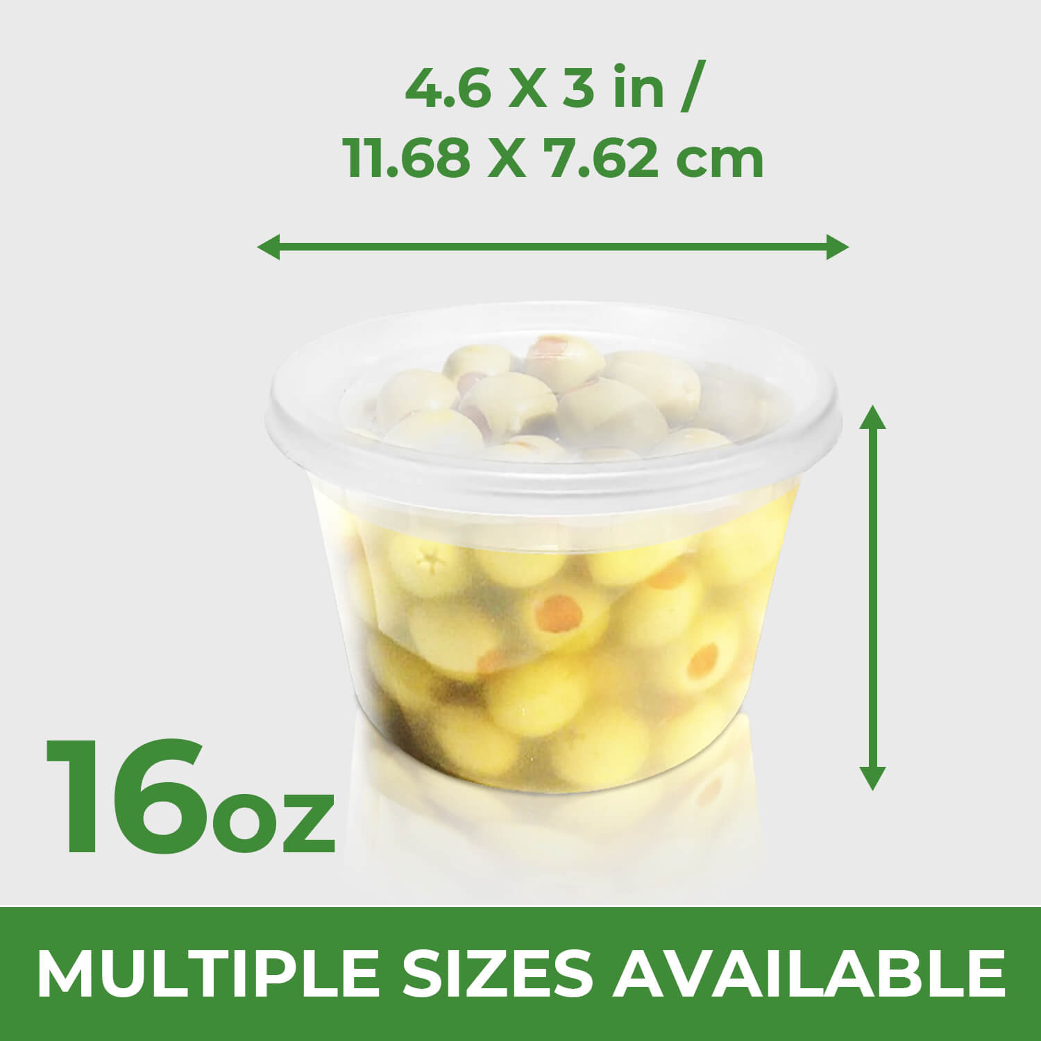 16 oz. Microwavable Plastic Translucent Round Deli Containers and Lids Combo - 240/Case