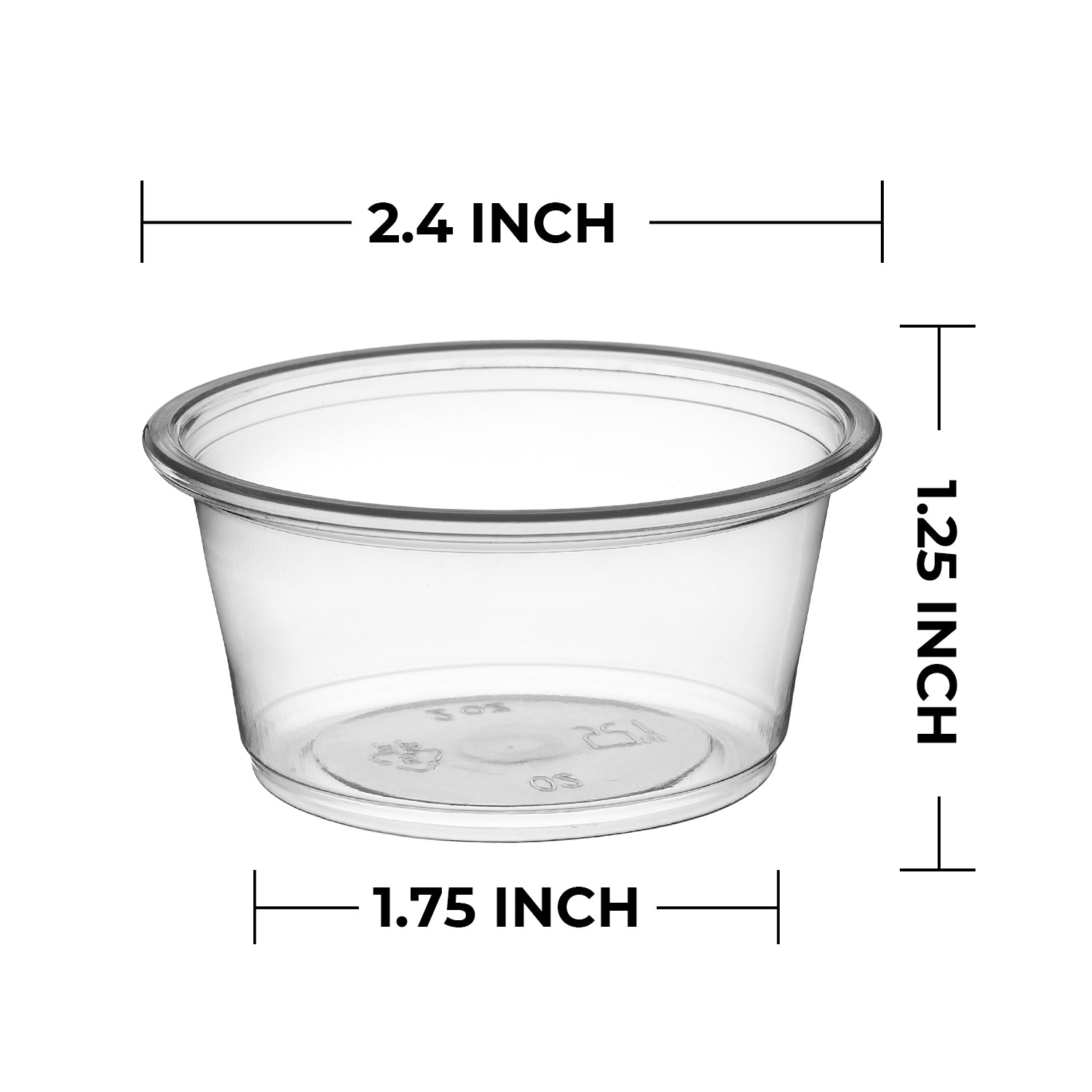 2 oz. Clear Disposable Portion Cups / Souffle Cups - 2500/Case