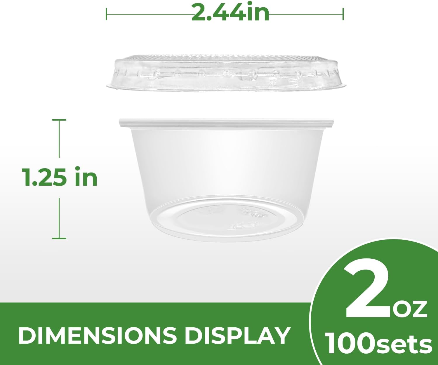 2 oz. Clear Plastic Disposable Portion Cups / Souffle Cups With Lids Comb - 150/Pack